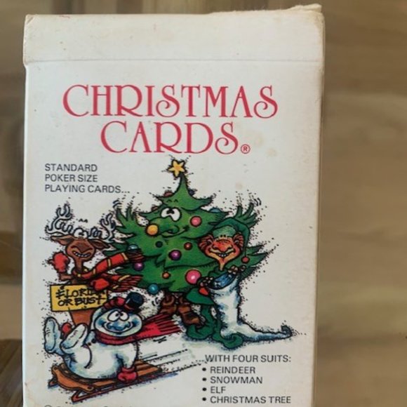 Christmas Cards Standard Poker Size Playing Card Deck Complete Vintage 1986 - Picture 1 of 7